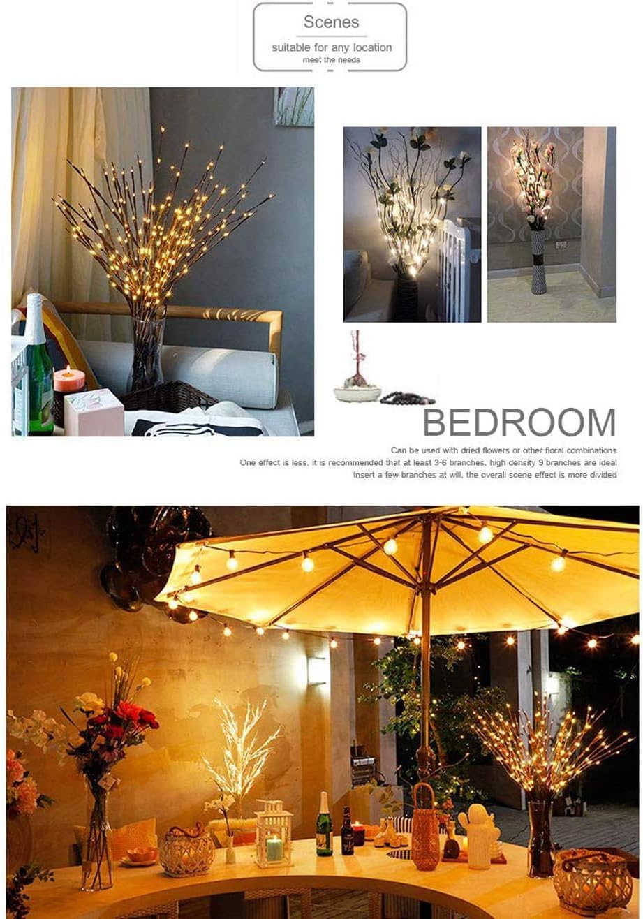 16 LED Branch Lights Set for Indoor Weddings, Parties, and Holiday Decor