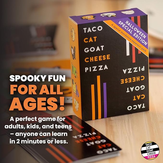 Taco Cat Goat Cheese Pizza: Halloween Edition – Spooky Fast-Paced Card Game for Family