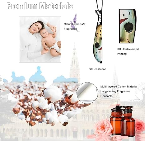 8PCS Horror Movie Car Air Fresheners – Knife-Shaped Hanging Ornaments with Classic Scary