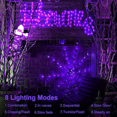 4FT Halloween Spider Web Lights with 70 LED & Remote