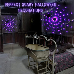 4FT Halloween Spider Web Lights with 70 LED & Remote