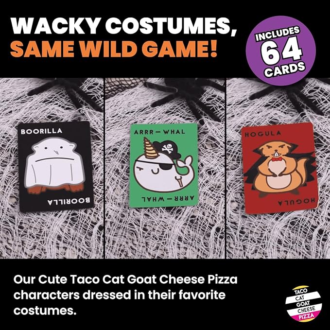 Taco Cat Goat Cheese Pizza: Halloween Edition – Spooky Fast-Paced Card Game for Family