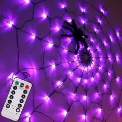 4FT Halloween Spider Web Lights with 70 LED & Remote