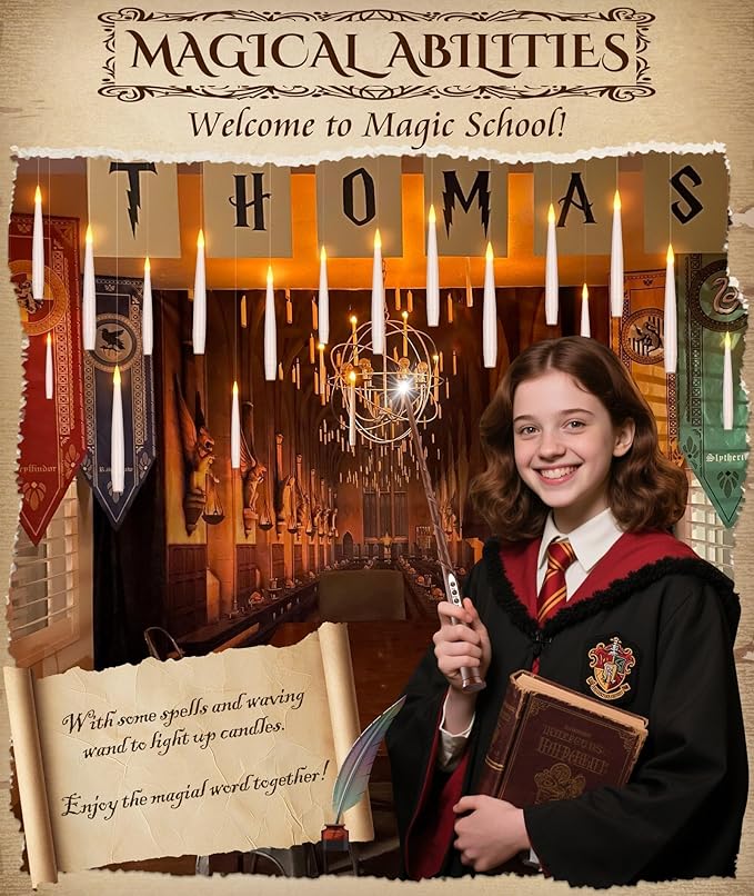 20Pcs Floating Flameless LED Candles with Magic Wand