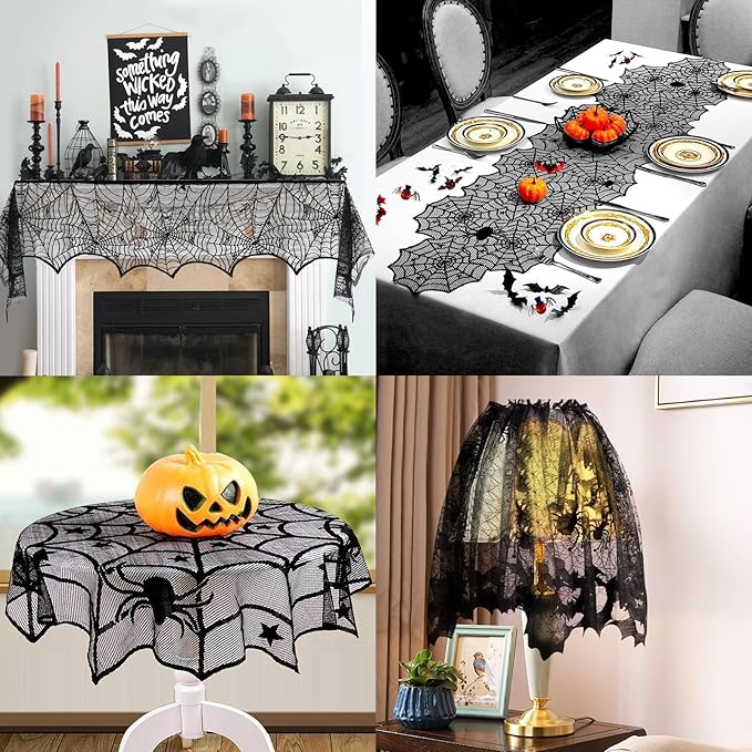 5 Pack Halloween Lace Decoration Set