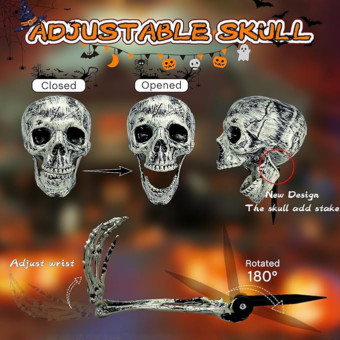 Realistic Skeleton Ground Breaker Halloween Decorations