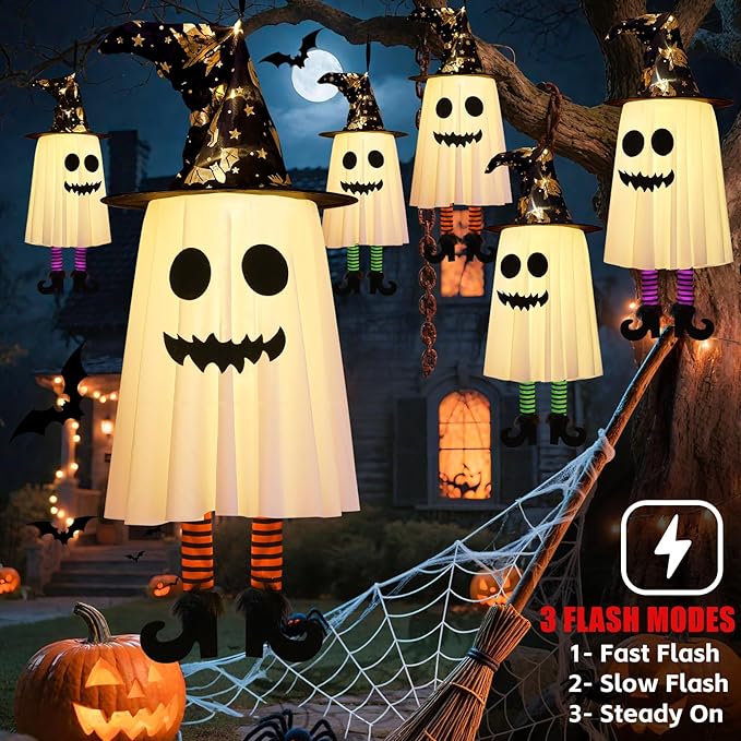3-Pack Halloween Hanging Ghost Lights
