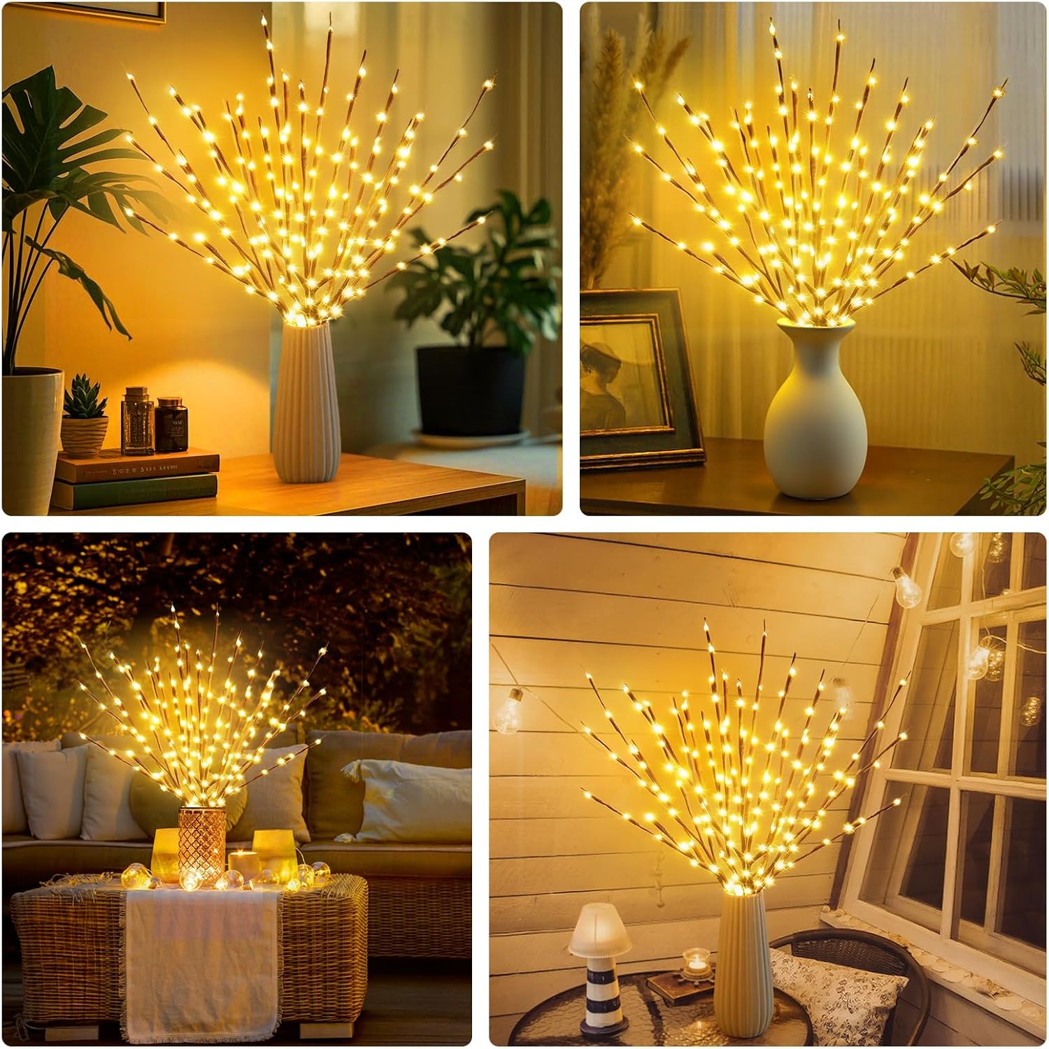 16 LED Branch Lights Set for Indoor Weddings, Parties, and Holiday Decor