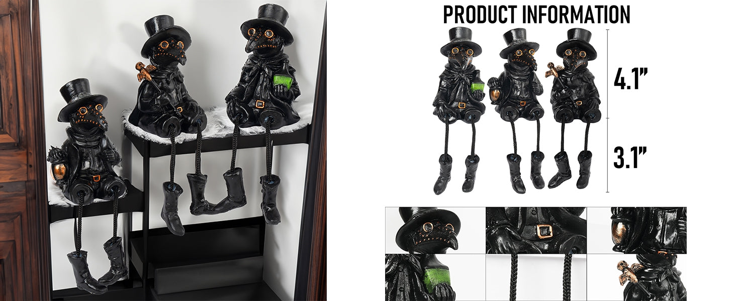 Dazzle Bright Halloween Plague Doctor Figurines
