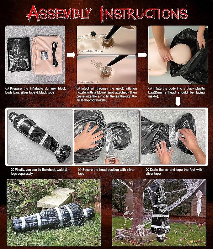 Hanging Corpse Prop – Scary Halloween Decoration for Outdoor & Indoor