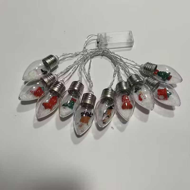 Christmas Snow Globe String Lights for Indoor Holiday and Party Decor