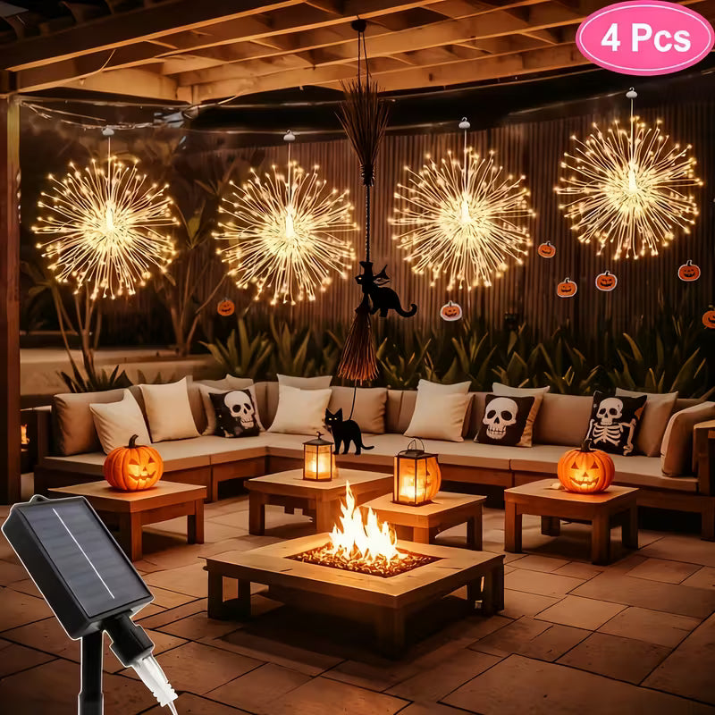 Solar Powered Firework LED Sphere Lights for Outdoor Garden and Patio