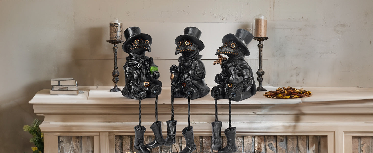 Dazzle Bright Halloween Plague Doctor Figurines