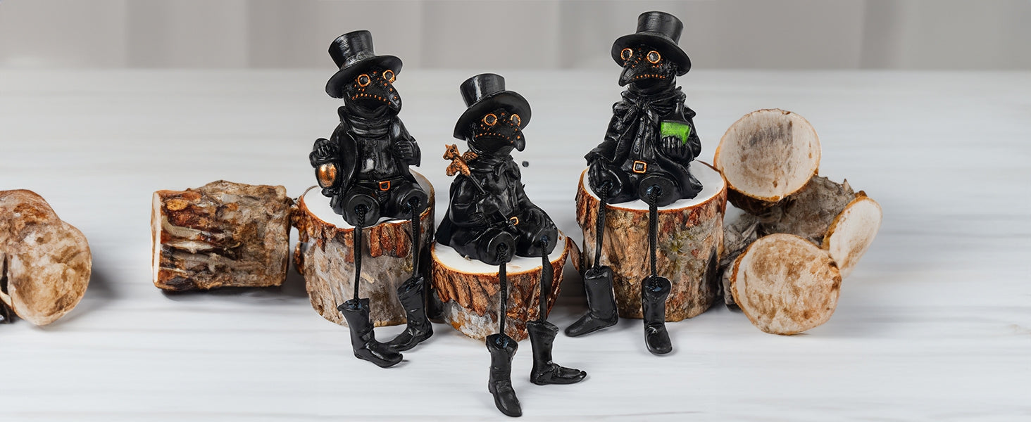 Dazzle Bright Halloween Plague Doctor Figurines