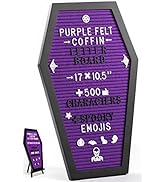 Nomnu Coffin Letter Board – 17" Gothic Felt Sign with 3D Bat Stickers