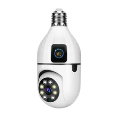 Dual Lens Night Vision Motion Detection Bulb Camera